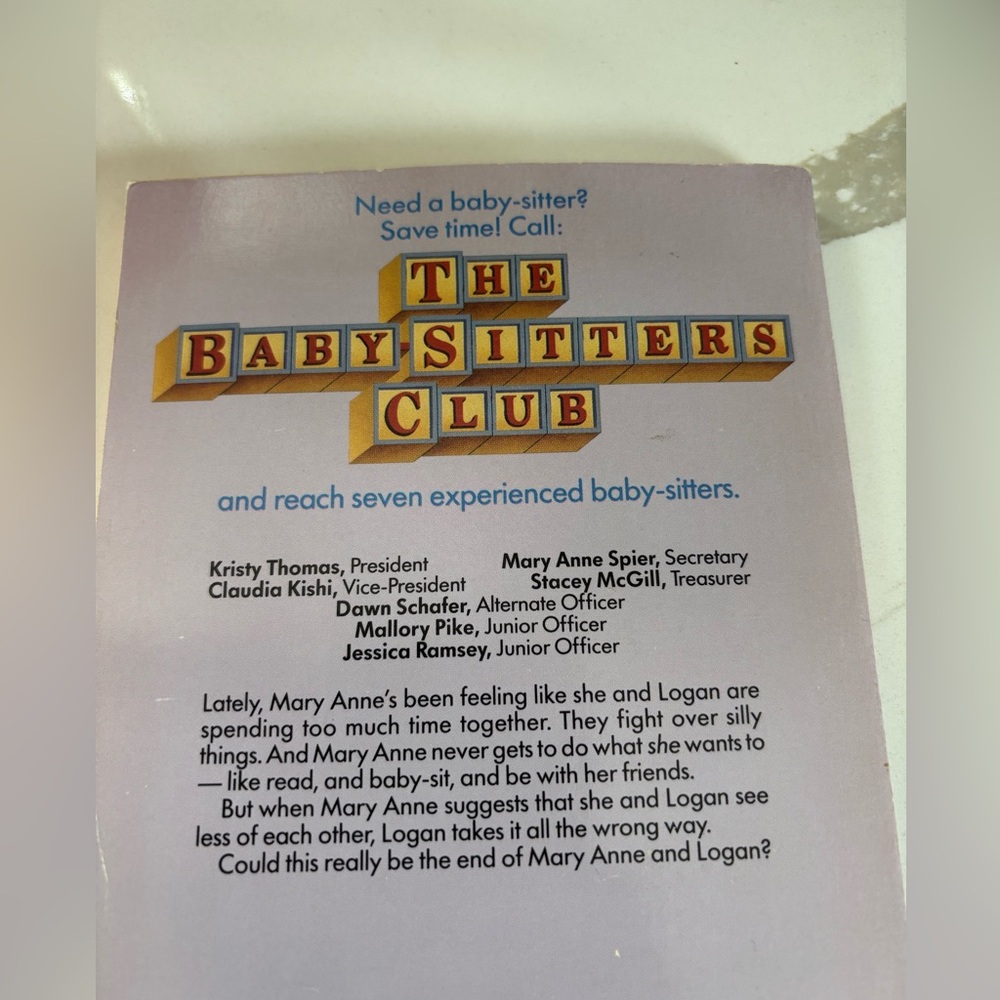 Scholastic The Baby-Sitters Club Book #13 Maryanne vs. Logan with Purple Cover - Picture 3 of 3